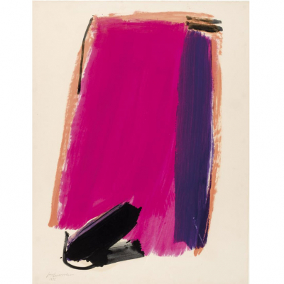 Jos&eacute; Guerrero. "Sin t&iacute;tulo (1986)". &Oacute;leo y gouache sobre papel. Firmado y fechado (86)  