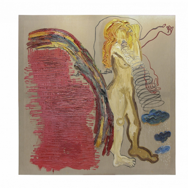 Pedro Sandoval (1966) "Diosa", 2002.  Óleo sobre lienzo. Firmado 