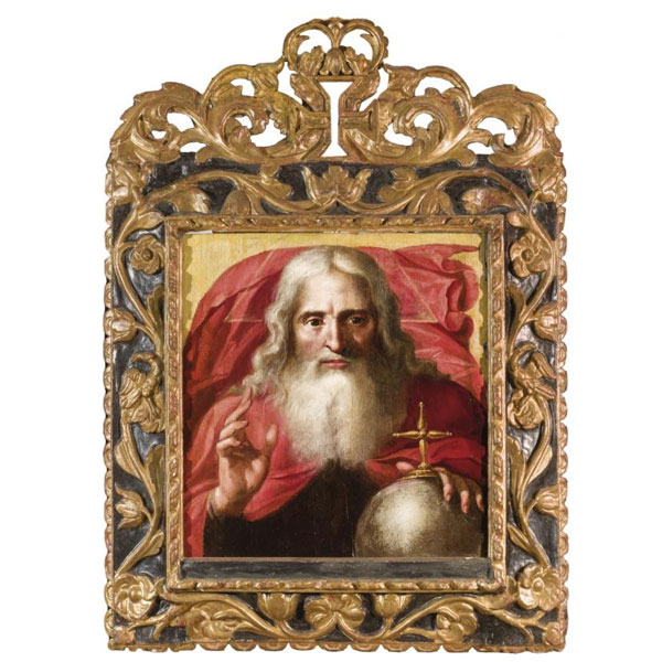 ESCUELA ESPAÑOLA S. XVII   &quot;Dios Creador&quot;. Óleo sobre tabla.
