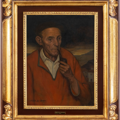 &quot;Marinero con Kaiku rojo fumando en pipa&quot;  VALENTÍN DE ZUBIAURRE (Madrid, 1879-1963)