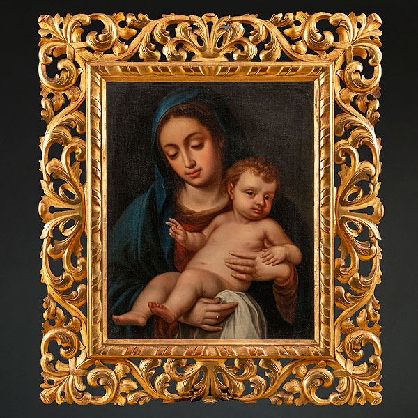 &quot;Virgen con Niño&quot; ÁNGEL MARÍA CORTELLINI (Cádiz, 1829 - 1891)