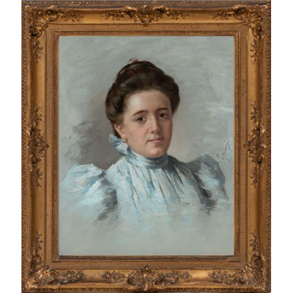 FEDERICO QUERCIA   (Nápoles 1839 - Tolosa 1927)  "Retrato de dama" 