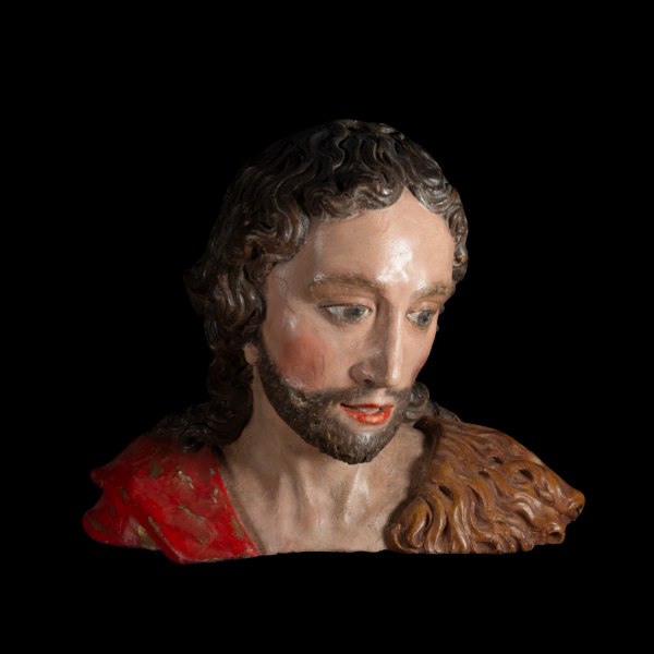 Escuela Granadina de Pablo de Rojas (Alcalá La Real 1549-1611 Granada) - Busto de San Juan Bautista Natural.