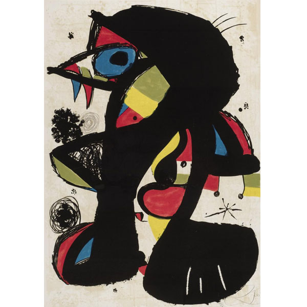 Joan Miró &quot;Incisiva (1980)&quot; Litografía sobre papel Arches.