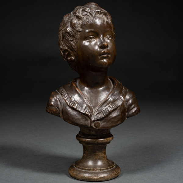 "Busto de niño"  Seguidor de Jean Antonio Houdon (Francia, 1741- 1828)