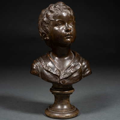 &quot;Busto de niño&quot;  Seguidor de Jean Antonio Houdon (Francia, 1741- 1828)