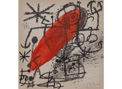 JOAN MIRÓ (Barcelona, 1893 - Palma de Mallorca, 1983)  Sin título (Joan Miró y Cataluña), 1968 