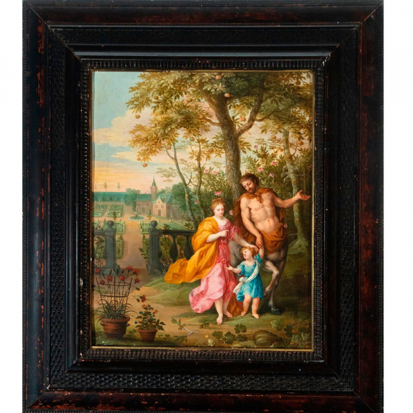 Excepcional &oacute;leo sobre cobre Franc&eacute;s del siglo XVII.