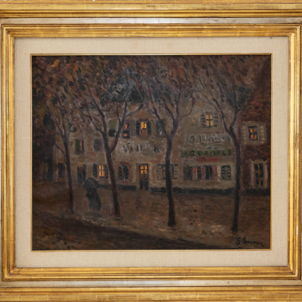 "Vista de Brujas de noche".  CARMELO GARCÍA BARRENA(Bilbao, 1926-2000).   