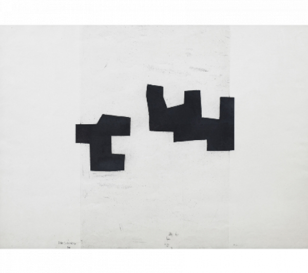 EDUARDO CHILLIDA (San Sebastián, 1924 - 2002)  Leku II, 1969.   Aguafuerte.  73 x 104 cm. (papel).  Firmado.