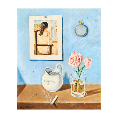 Àngel Planells Cruañas (Cadaqués, Girona, 1901-1989)  Bodegón.  Óleo sobre tela. Firmado y fechado en 1985. 