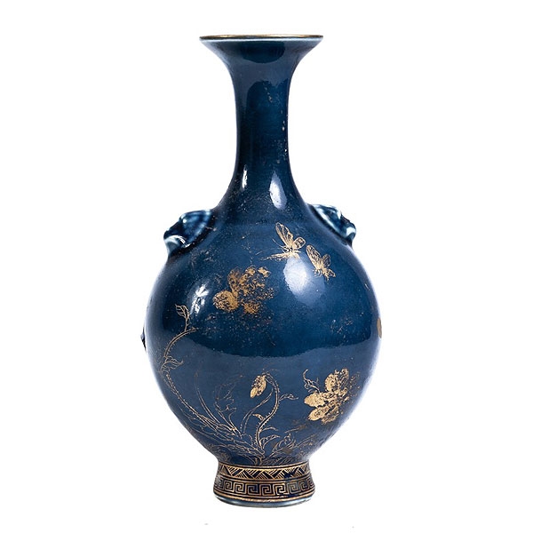 Jarrón de porcelana china de fondo "Powdder blue"