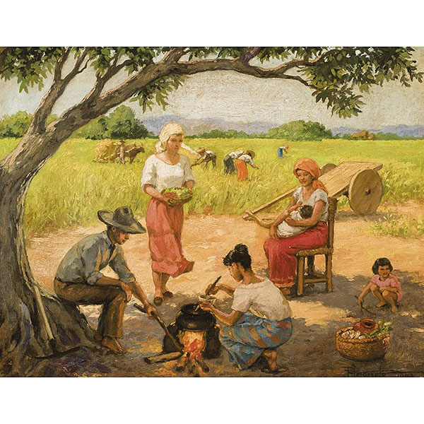 Fernando Amorsolo. El descanso de la siega