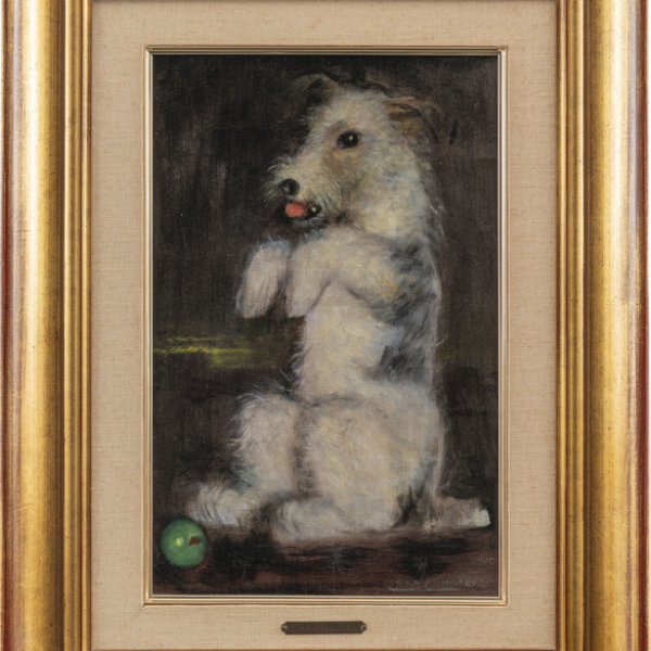 &quot;Perrito con pelota verde&quot;  RAMÓN DE ZUBIAURRE(Vizcaya, 1882-1969)