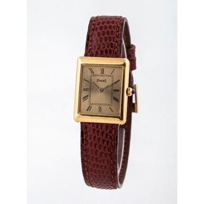 Reloj vintage, sra., suizo PIAGET, en caja original, tipo &#039;tanque&#039;