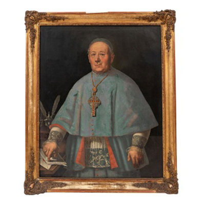 ESCUELA ESPAÑOLA  (S. XIX) &quot;Retrato del Ilustrísimo Sr. D. José María Gomez de las Ribas. Arzobispo de Zaragoza&quot;