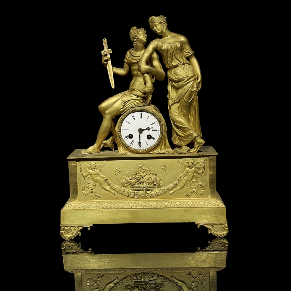 Reloj de sobremesa estilo Imperio, Francia s. XIX.  