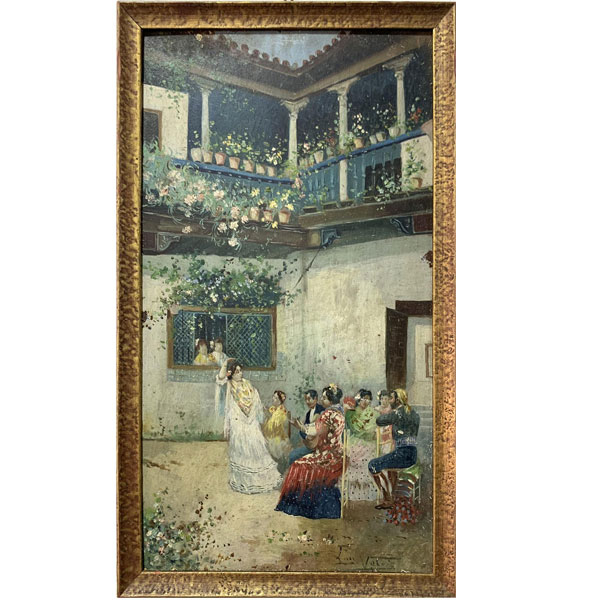 Luis Vélez (s. XIX) Título: Escena en patio andaluz (s. XIX). 