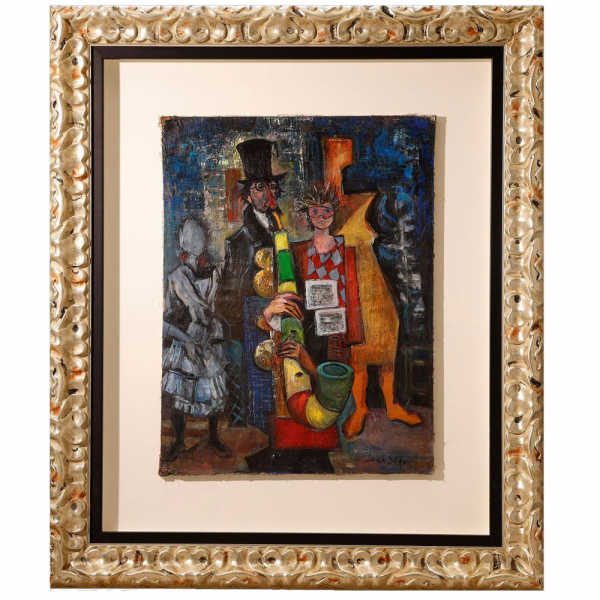 Ismael González de la Serna (6 de junio de 1898 - 30 de noviembre de 1968) "Escena con personajes".   Óleo sobre lienzo   Óleo sobre lienzo