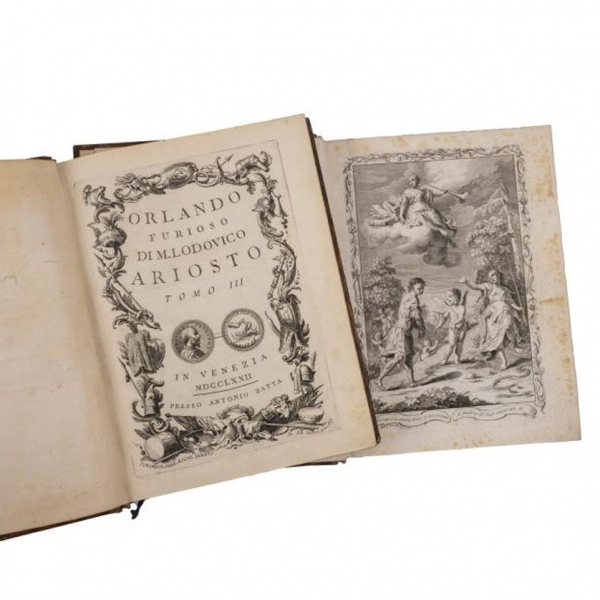 Ariosto. "ORLANDO FURIOSO" Venezia: Antonio Zatta, 1772.