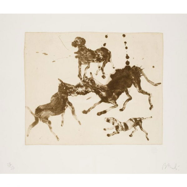 Miquel Barcel&oacute;. "Sin t&iacute;tulo". Aguafuerte sobre papel. Numerado (28/35) en el &aacute;ngulo inferior izquierdo.  Firmado