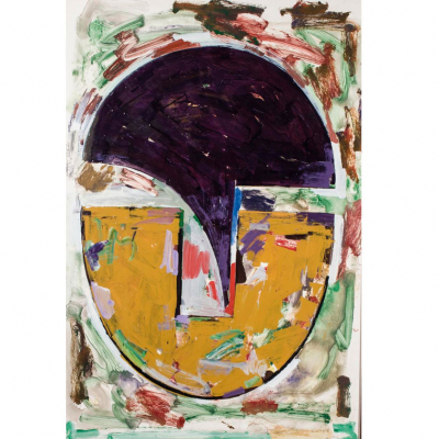 Rafael Canogar. "Monotipo n7-90". Monotipo y acr&iacute;lico sobre papel adherido a lienzo.   Obra &uacute;nica. Firmado, fechado y con inscripci&oacute;n (M-7 / 90).