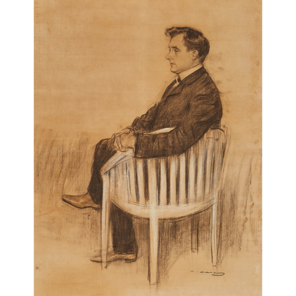 Ramón Casas Carbó (Barcelona, 1866-1932) Retrato de Enric Borràs. Dibujo 