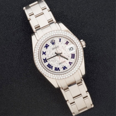 Reloj ROLEX Datejust de pulsera para señora marca ROLEX, modelo Datejust, realizado en oro blanco de 18 K.
