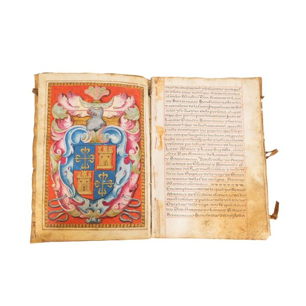 Escuela espa&ntilde;ola, s.XVII.  Ejecutoria de hidalgu&iacute;a de Antonio Linares G&aacute;lbez vecino de Granada, 1657. 