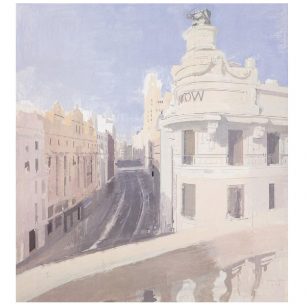 Antonio López.  "Gran Vía, 1 de la tarde, 15 de enero (2023)". Aguafuerte y litografía sobre papel.  