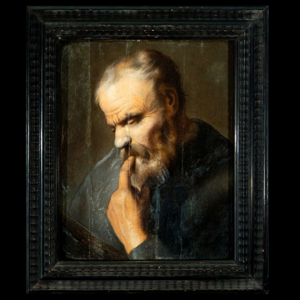 Atribución a Christoph Paudiss (1625-1666) &quot;El Pensador&quot;, Siglo XVII Escuela Alemana. 