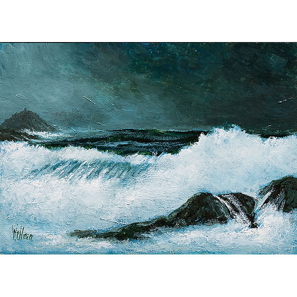 "Vista de la Isla Santa Clara desde el paseo nuevo"   JAMES WELLMAN (Southampton, 1927 - San Sebastián, 2005) 