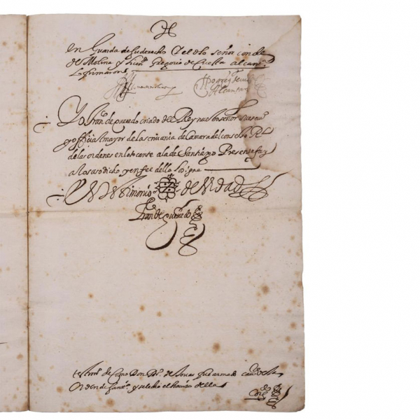 Firma autógrafa de Francisco de Quevedo. Manuscrito