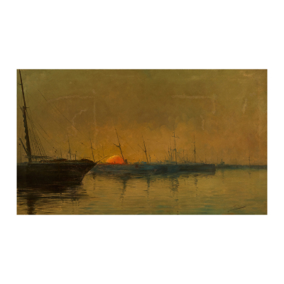 Lluís Graner Arrufí (Barcelona, 1863-1929)  Barcos pesqueros.  Óleo sobre tela. Firmado. 