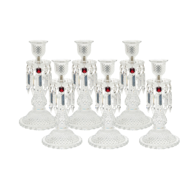 Conjunto de seis candeleros en cristal de Baccarrat modelo «Zénith».