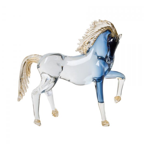 Arnaldo Zanella (Sant’Erasmo, Venecia, 1949)  Caballo.  Escultura en cristal de Murano. Firmada.