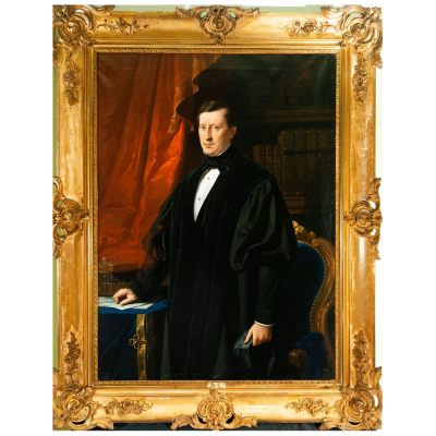 &quot;Retrato de Caballero&quot; Federico de Madrazo y Kuntz (Roma, 1815 - Madrid, 1894), Escuela Española del siglo XIX.   Óleo sobre lienzo