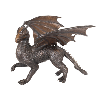 Escuela centroeuropea, s.XX.  Drag&oacute;n alado.  Escultura en bronce patinado. 