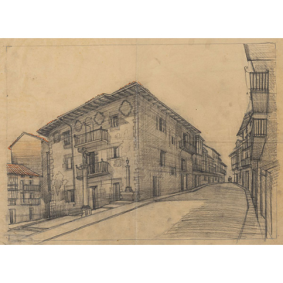 &quot;Casas del duranguesado&quot;  ISIDORO GUINEA (Bilbao, 1893-1947)  