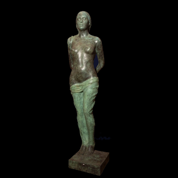 "Mujer semidesnuda" escultura  de Antonio Cañete, España  siglo XX. Bronce patinado
