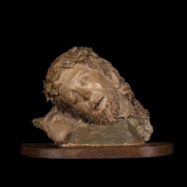 BUSTO DE CRISTO - Atribuído a Lorenzo Mercadante de Bretaña (m. 1480) - Escuela Gótica Española del siglo XV. 