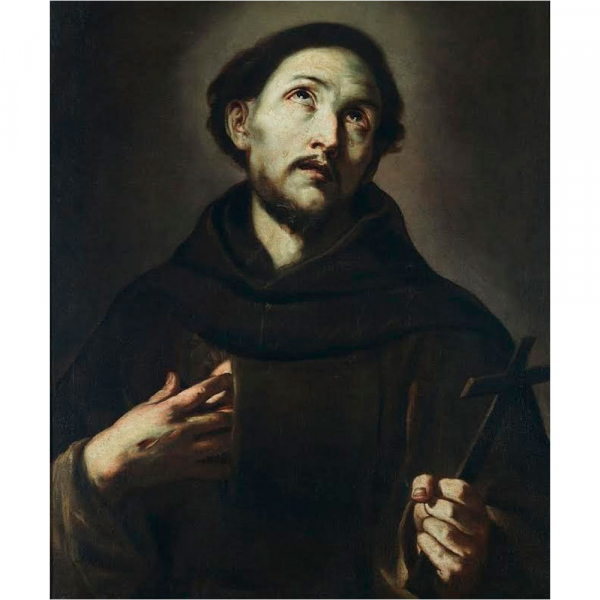 LUCA GIORDANO (N&aacute;poles, 1634 - N&aacute;poles, 1705) "San Francisco de As&iacute;s".    &Oacute;leo sobre lienzo