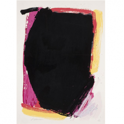 José Guerrero. &quot;Centro negro (1988)&quot;. Serigrafía sobre papel Michel. Firmada  