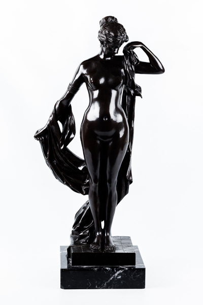 Escultura en bronce. CAMPAGNE Daniel P. Étienne (1851-1914). &#039;Phryné devant ses juges&#039;.