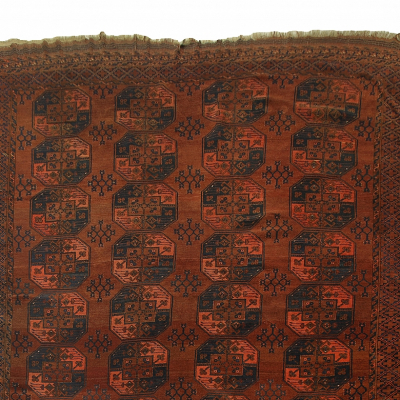 Alfombra de estilo afgano Akche, de dise&ntilde;o Turcomano, s.XIX - XX. 