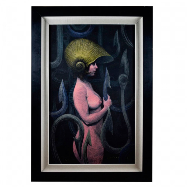 ROBERTO FABELO (Camag&uuml;ey, Cuba, 1950) "Sirena" (2006).   Pastel y &oacute;leo sobre lienzo.