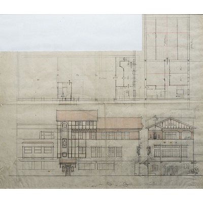 &quot;Proyecto&quot;   ISIDORO GUINEA (Bilbao, 1893-1947).   Técnica: Lápices de colores /papel