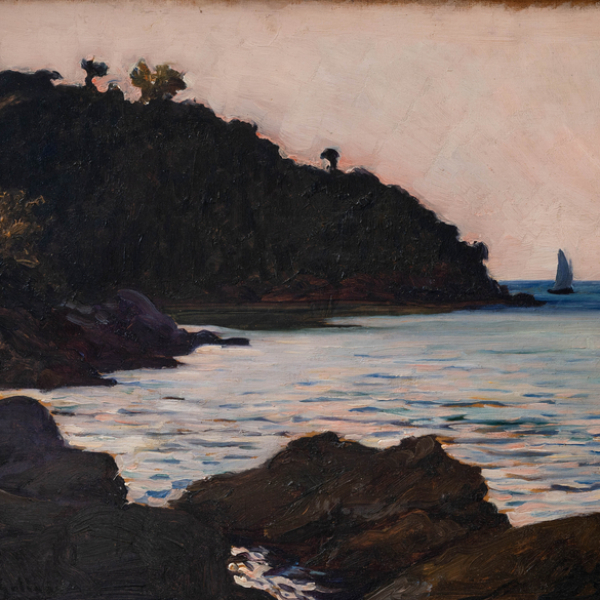 "Marina" ÁLVARO ALCALÁ GALIANO Y VILDOSOLA(Bilbao, 1873 - Paracuellos del Jarama, 1936) Óleo/Tabla