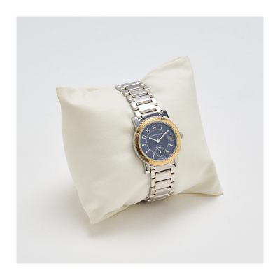 GIRARD PERREGAUX. Reloj de pulsera unisex. En acero y oro. Esfera azul con numeración arábiga.