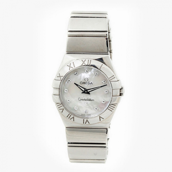 Reloj suizo sra., OMEGA Constellation "My Choice" Quartz, ref.: 123.10.27.60.55.001, en caja 28 mm, y brazalete de acero.
